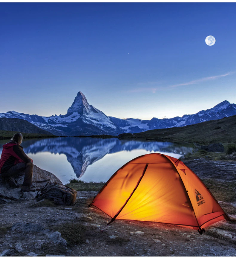 Cheap Goat Tents Hewolf Single Double Decker Double Door Rainstorm Tent High Mountain Snowfield Ultralight Camping Equipment Silicone Tent Tents 